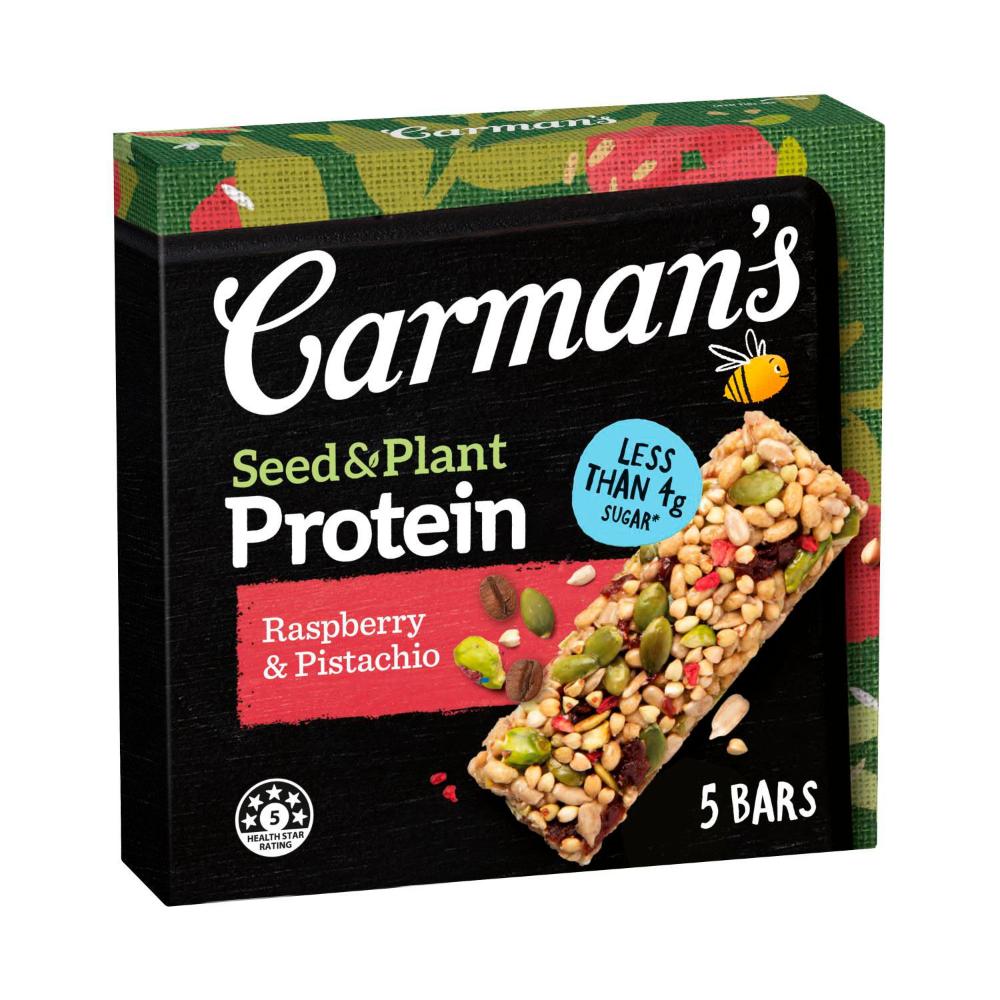 Carman's Plant Protein Bar Raspberry Pistachio 5 Pack
