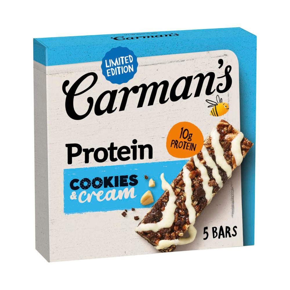 Carman's Protein Bars Cookies & Cream 5 Pack