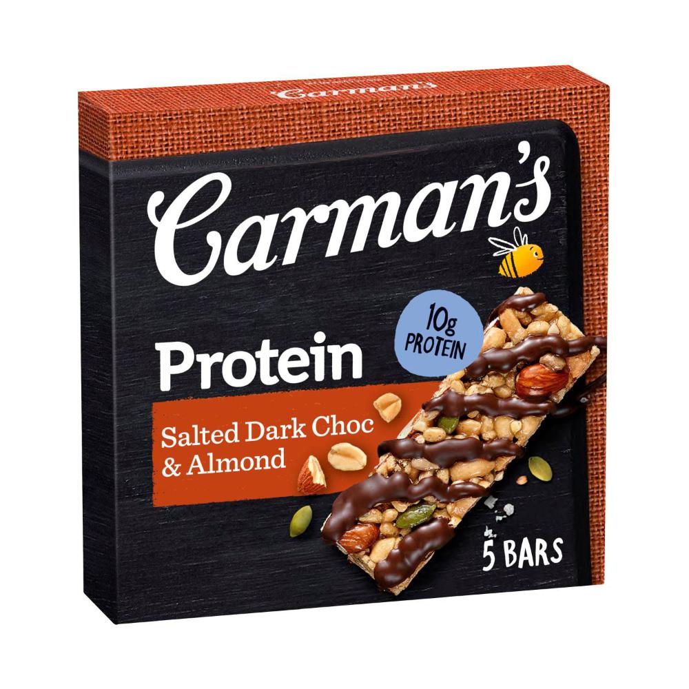 Carman's Protein Bars Salted Dark Choc & Almond 5 Pack