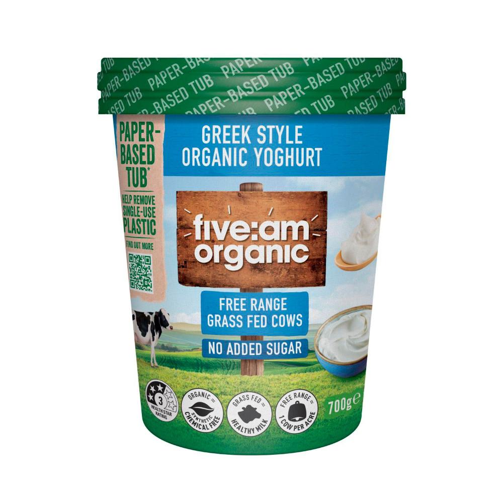 Five:AM Organic No Added Sugar Greek Style Yoghurt