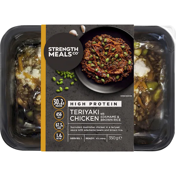 Strength Meals Co High Protein Teriyaki Chicken With Edamame & Brown Rice
