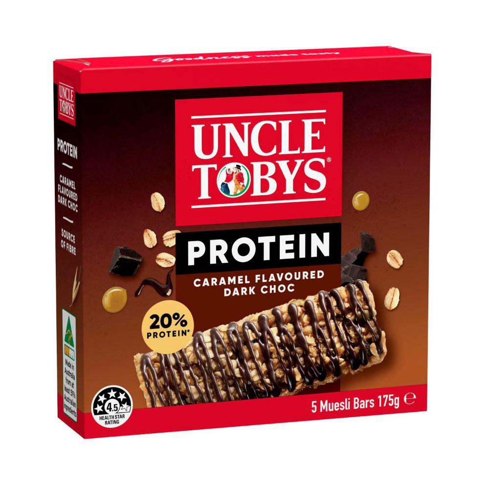 Uncle Tobys Protein Caramel & Dark Chocolate 5 Pack