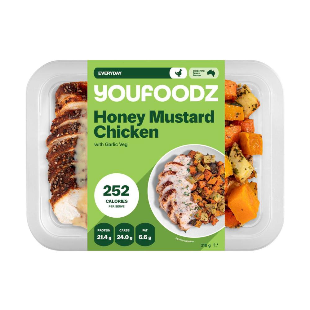 Youfoodz Honey Mustard Chicken With Garlic Veg