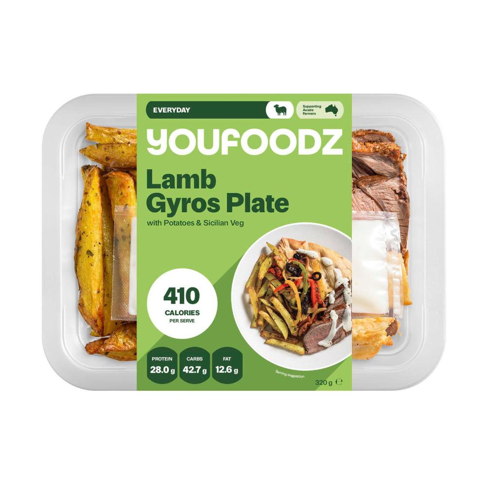Youfoodz Lamb Gyros Plate With Potatoes & Sicilian Veg
